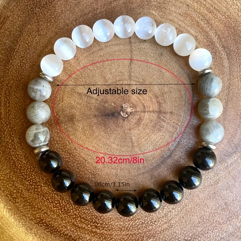 Natural Mixed Stone Protection Bracelet – Energy Shield for Balance, Strength & Grounding