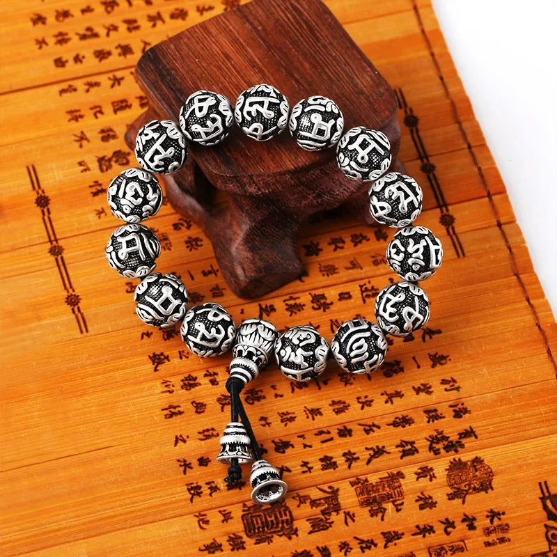 Sanskrit Six-Word Mantra Buddha Bracelet – OM Mala Prayer Beads for Men & Women | Buddhist Jewelry