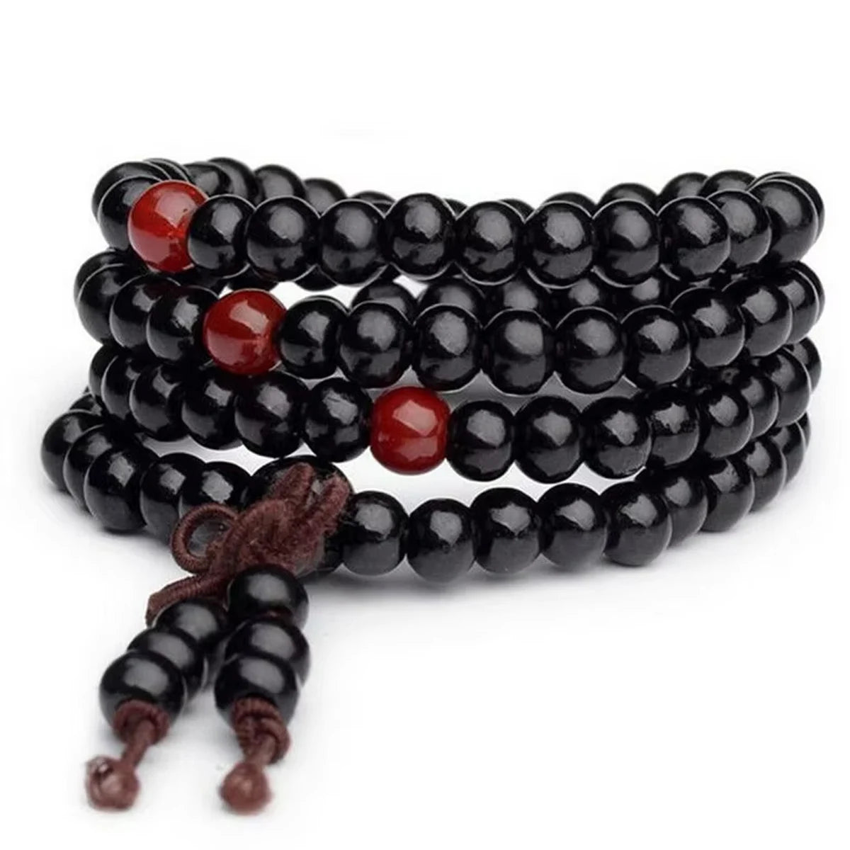 8mm Sandalwood 108 Beads Buddhist Mala Bracelet – Natural Meditation Prayer Beads for Men & Women
