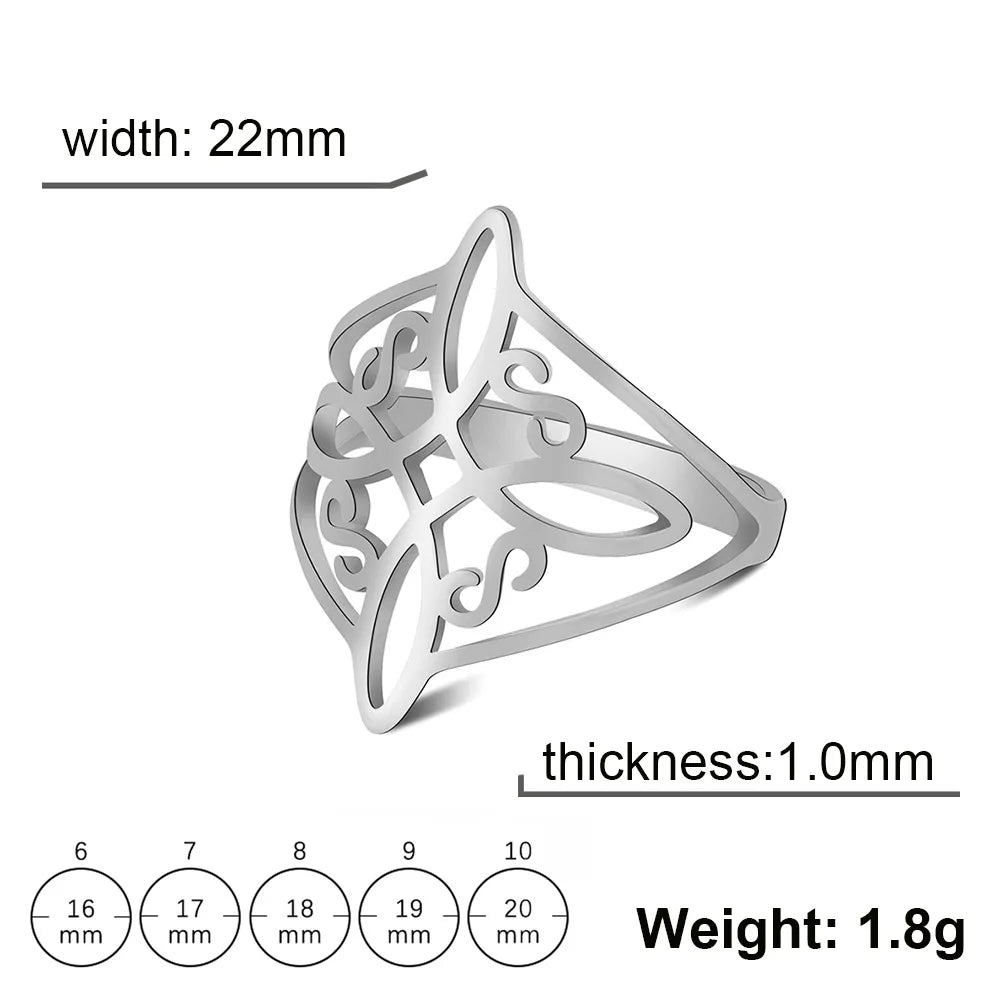 Witch Knot Stainless Steel Ring – Symbol of Protection, Power & Pagan Tradition