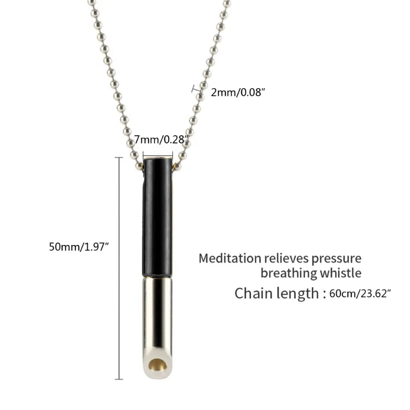 Meditation & Mindfulness Breathing Necklace – Calming Whistle for Stress Relief