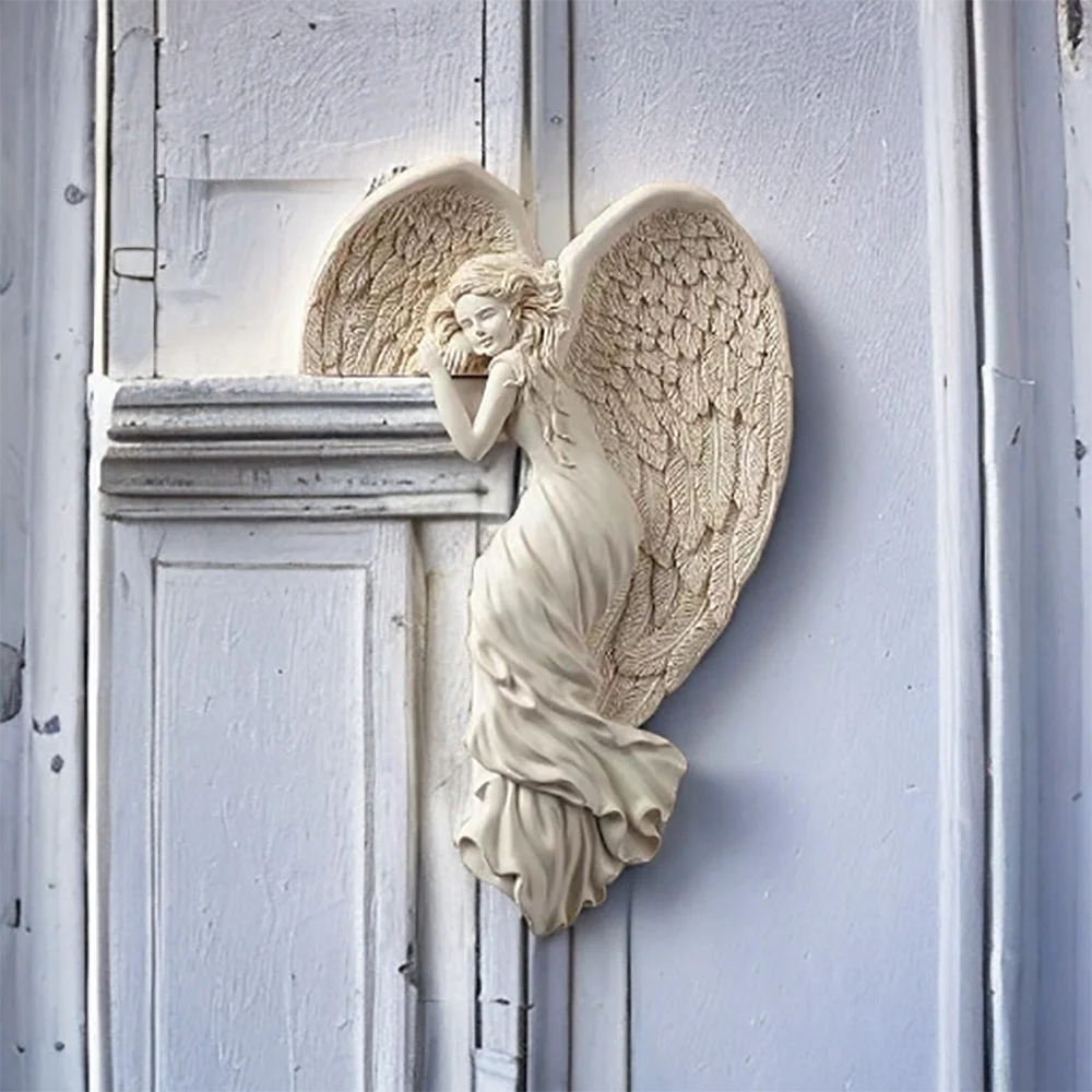 Angel Wings Resin Door Frame Ornament – Heavenly Protection & Blessings for Your Home