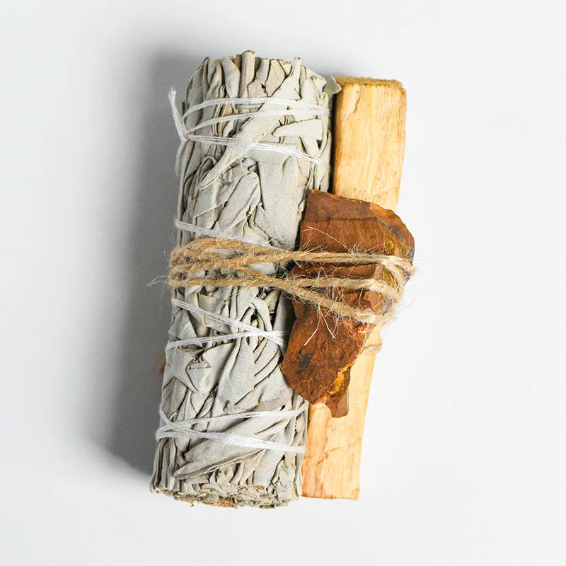 White Sage Bundle Set with Palo Santo & Crystal – Complete Kit for Cleansing, Healing & Energy Work
