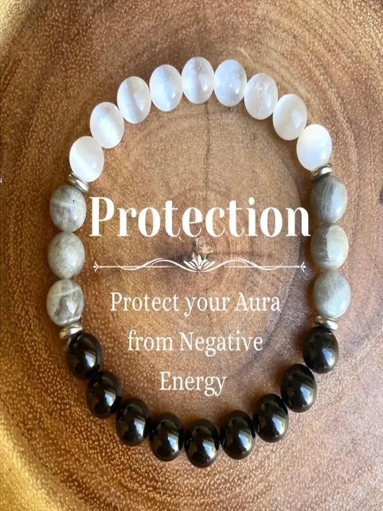 Natural Mixed Stone Protection Bracelet – Energy Shield for Balance, Strength & Grounding