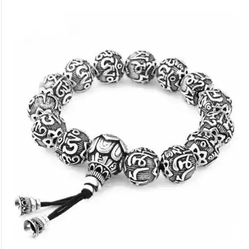Sanskrit Six-Word Mantra Buddha Bracelet – OM Mala Prayer Beads for Men & Women | Buddhist Jewelry