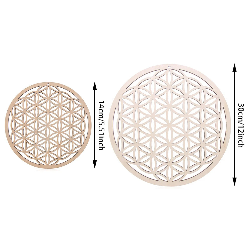 Wooden Wall Sign/Coaster Flower of Life 14cm