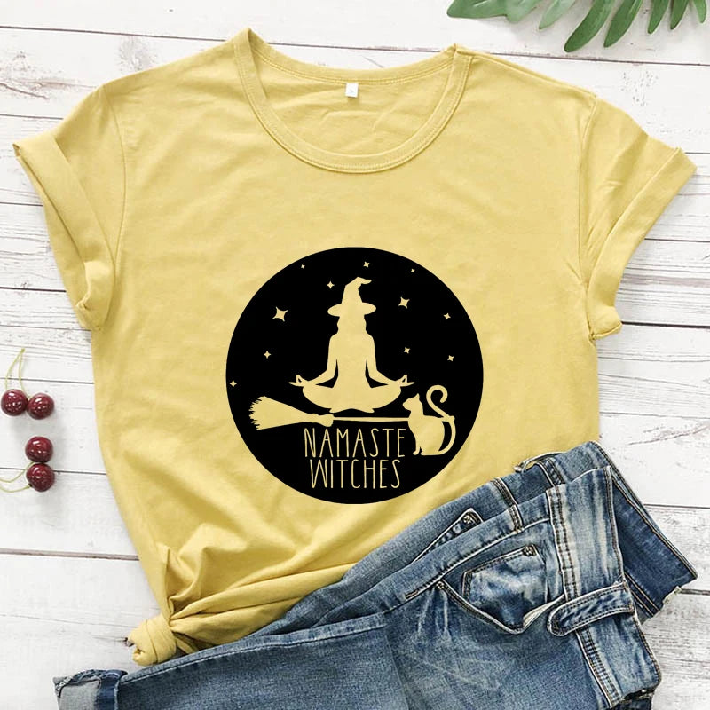"Namaste Witches" T-Shirt – Witchy Vibes Meet Mindful Zen