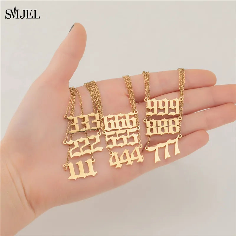 Lucky Angel Number Necklace – Spiritual Numerology Jewelry for Manifestation, Protection & Divine Guidance