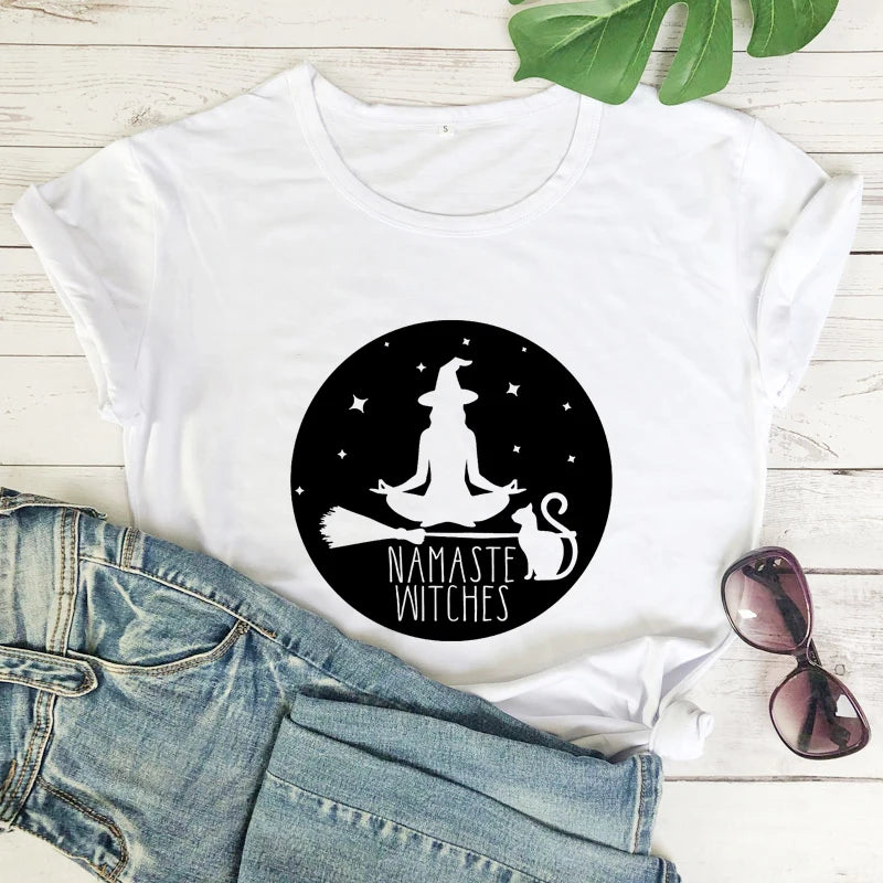 "Namaste Witches" T-Shirt – Witchy Vibes Meet Mindful Zen