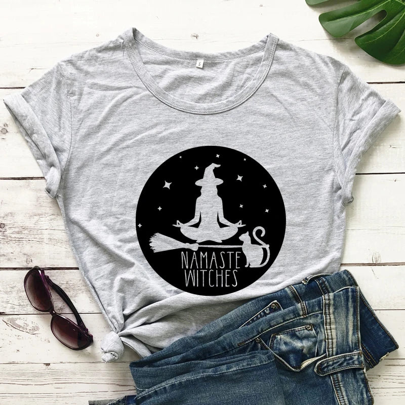 "Namaste Witches" T-Shirt – Witchy Vibes Meet Mindful Zen