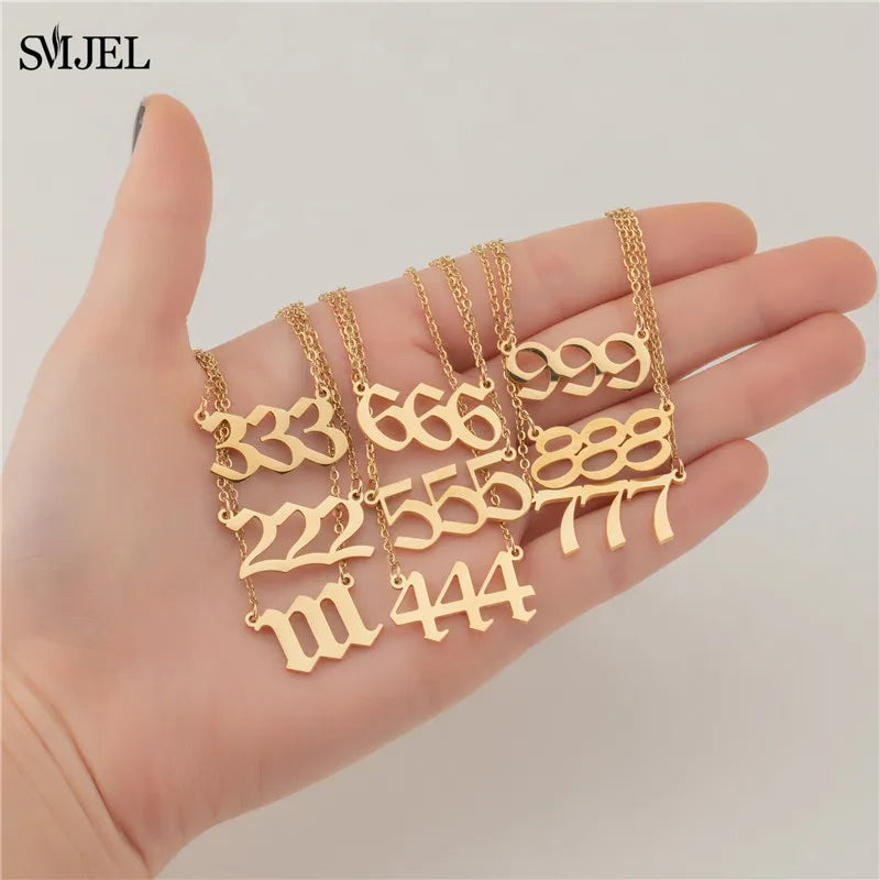 Lucky Angel Number Necklace – Spiritual Numerology Jewelry for Manifestation, Protection & Divine Guidance