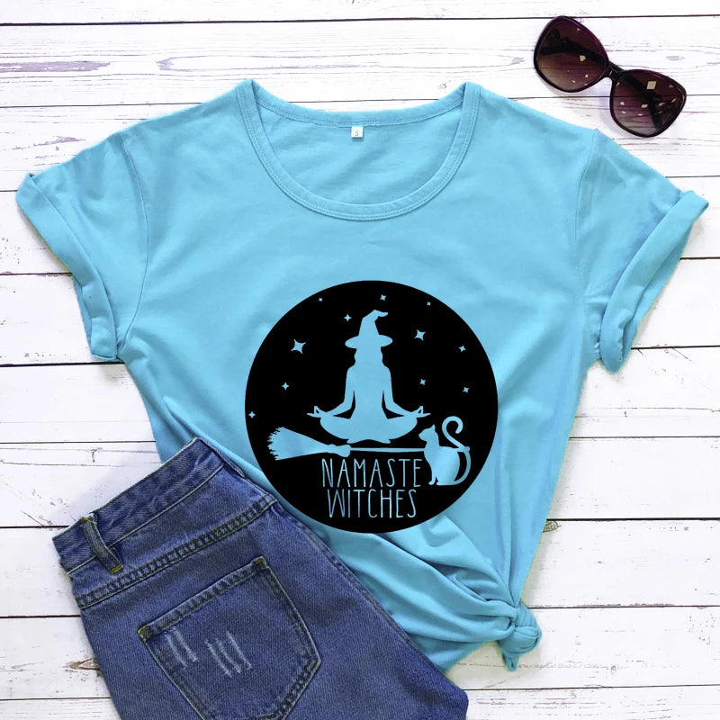 "Namaste Witches" T-Shirt – Witchy Vibes Meet Mindful Zen