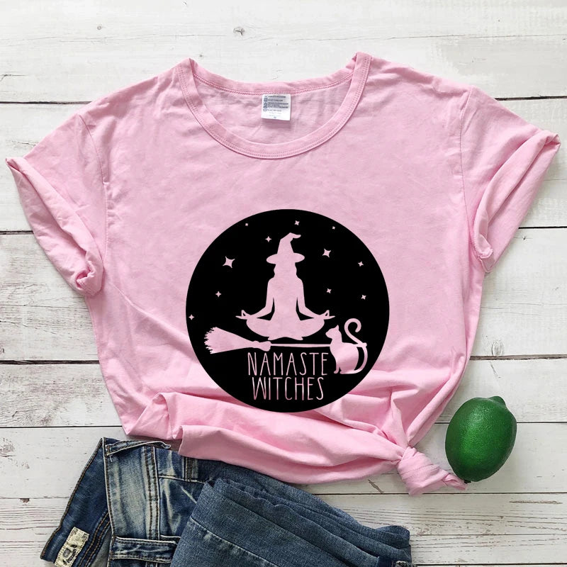 "Namaste Witches" T-Shirt – Witchy Vibes Meet Mindful Zen