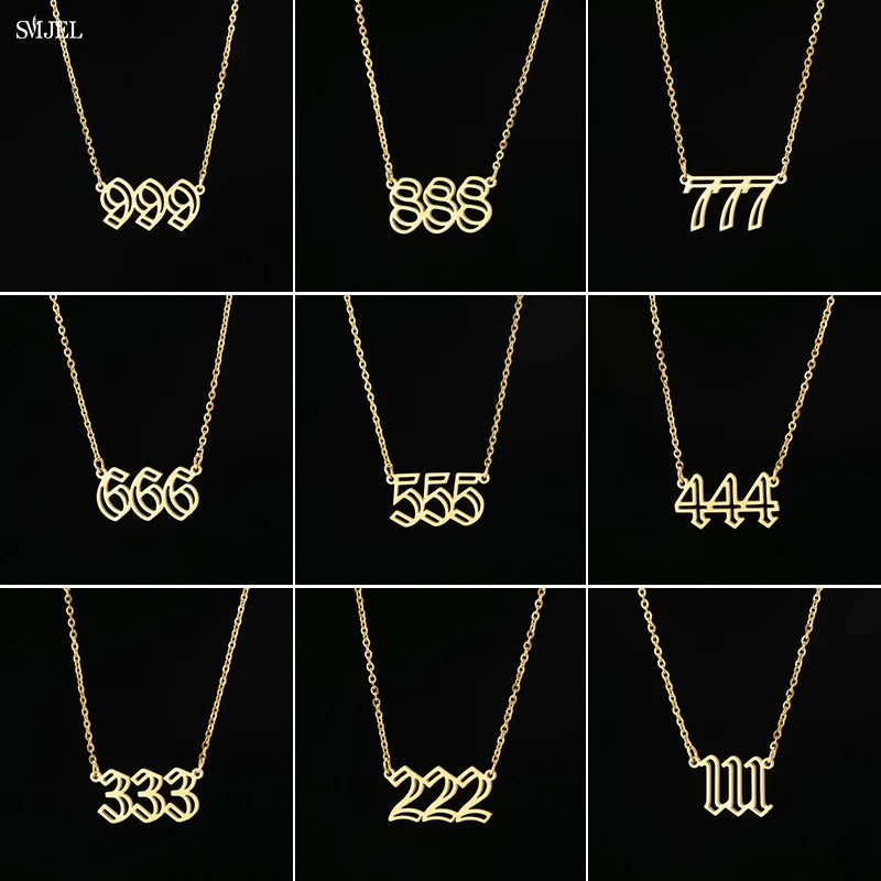 Lucky Angel Number Necklace – Spiritual Numerology Jewelry for Manifestation, Protection & Divine Guidance