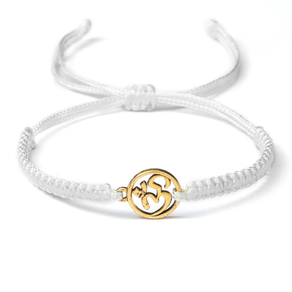 OM Symbol Braided Rope Bracelet – Handmade Spiritual Jewelry for Meditation, Yoga & Mindfulness
