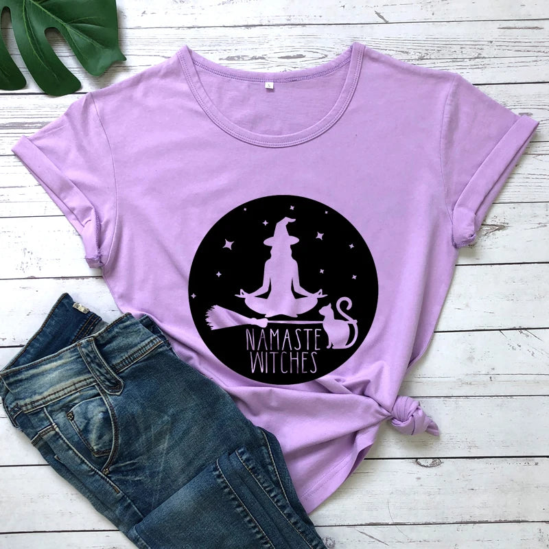 "Namaste Witches" T-Shirt – Witchy Vibes Meet Mindful Zen