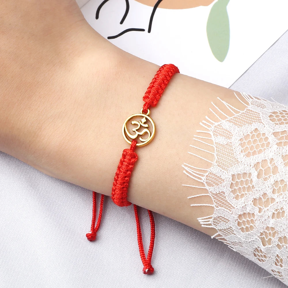 OM Symbol Braided Rope Bracelet – Handmade Spiritual Jewelry for Meditation, Yoga & Mindfulness