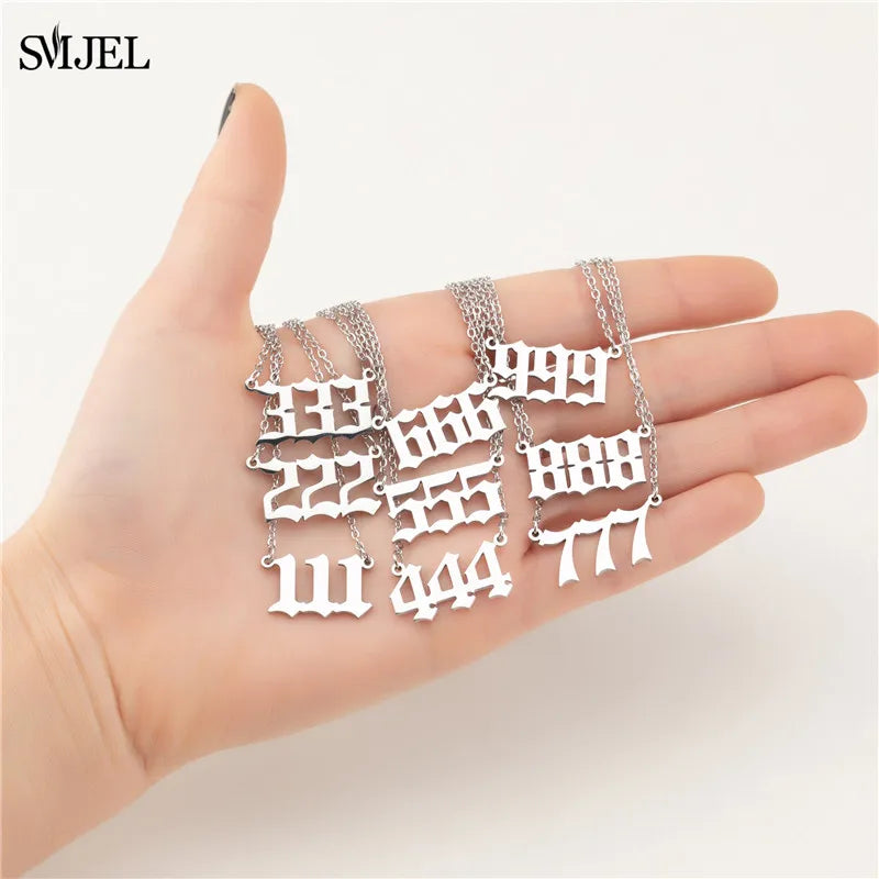 Lucky Angel Number Necklace – Spiritual Numerology Jewelry for Manifestation, Protection & Divine Guidance