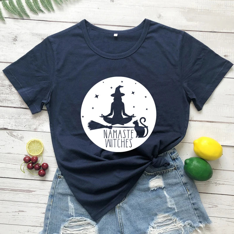 "Namaste Witches" T-Shirt – Witchy Vibes Meet Mindful Zen
