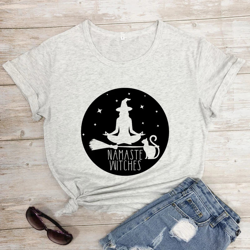 "Namaste Witches" T-Shirt – Witchy Vibes Meet Mindful Zen