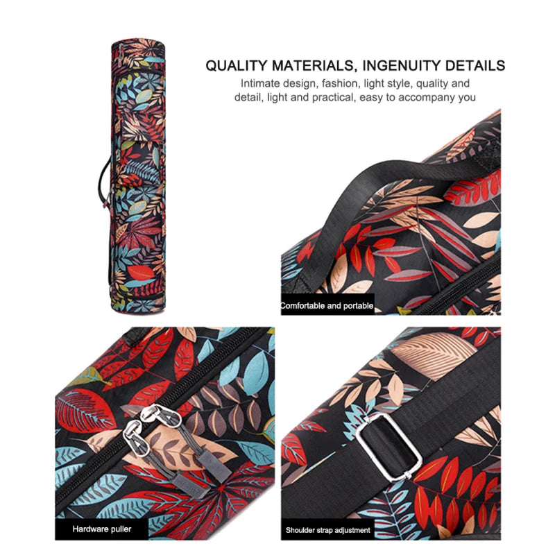 Printed Yoga Mat Bag – Stylish & Durable Yoga Carrier with Adjustable Strap & Zipper Pocket