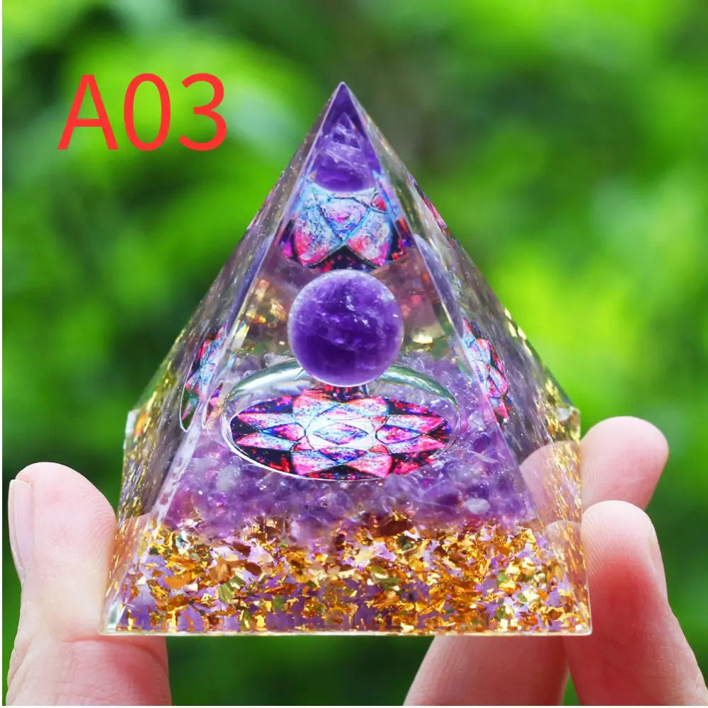 Crystal Stone Orgone Pyramid – Energy Generator for Healing, Protection & Chakra Balancing