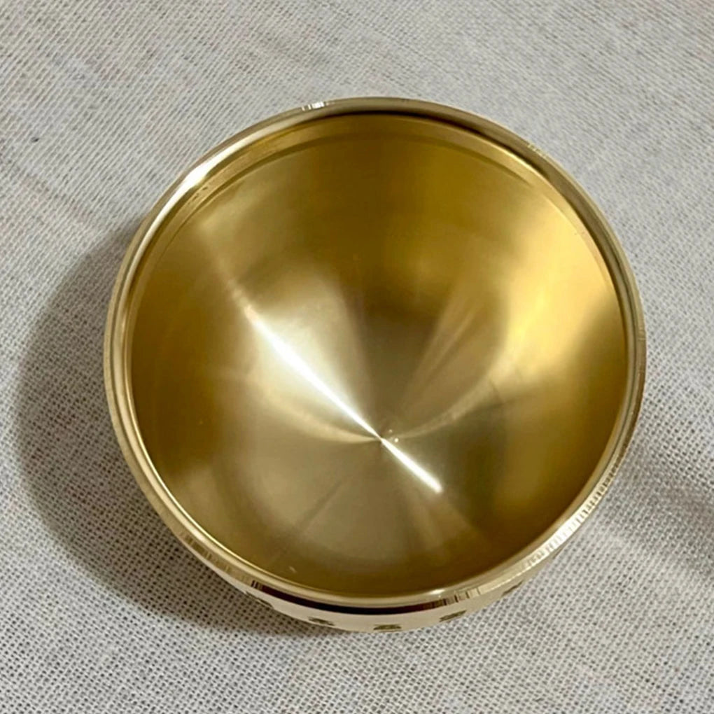 Gold Feng Shui Hundred Blessings Bowl – Chinese Wealth & Prosperity Symbol for Home or Office Decor