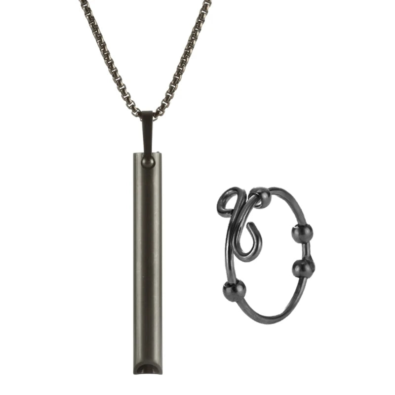 Meditation & Mindfulness Breathing Necklace – Calming Whistle for Stress Relief