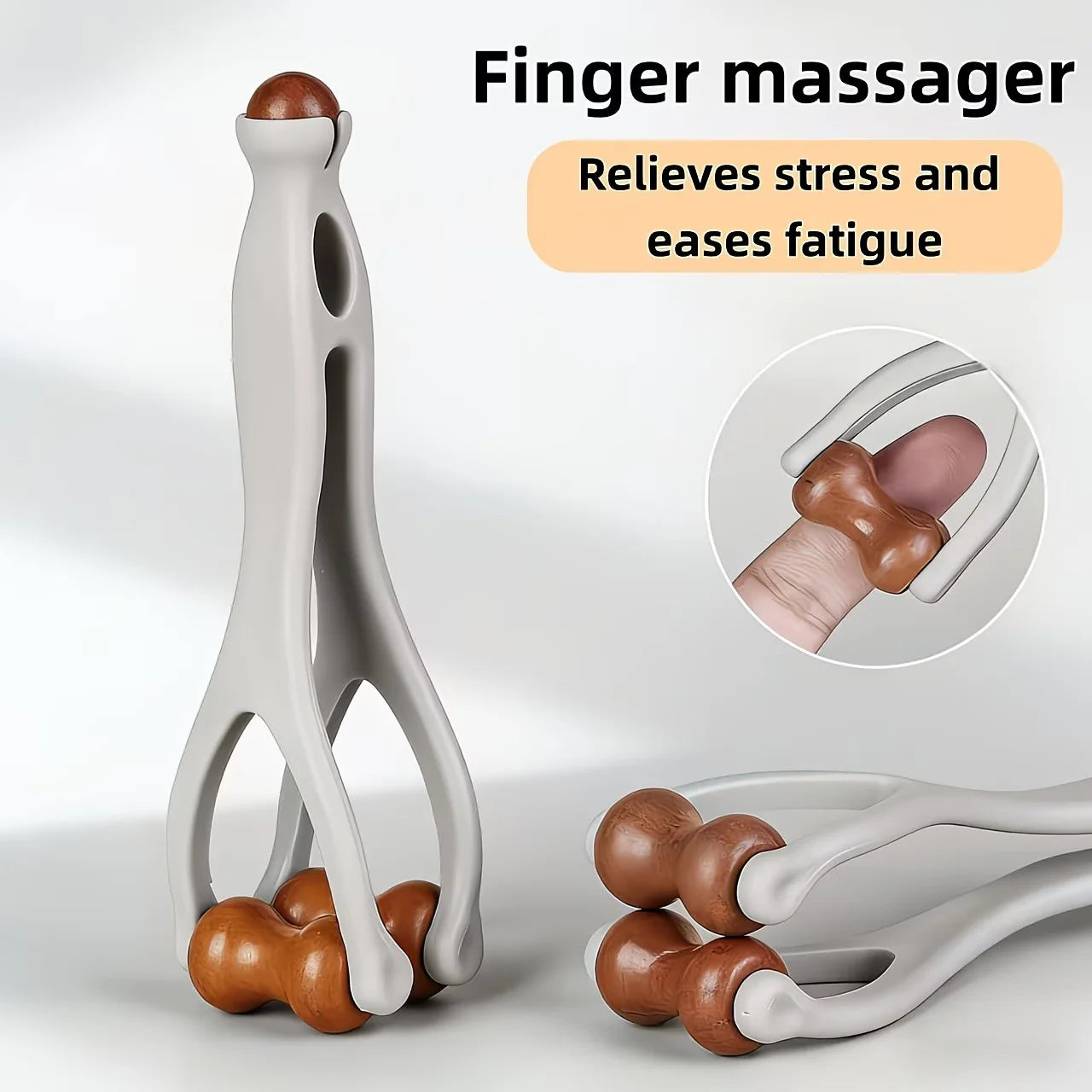 Wooden Finger Massage Roller