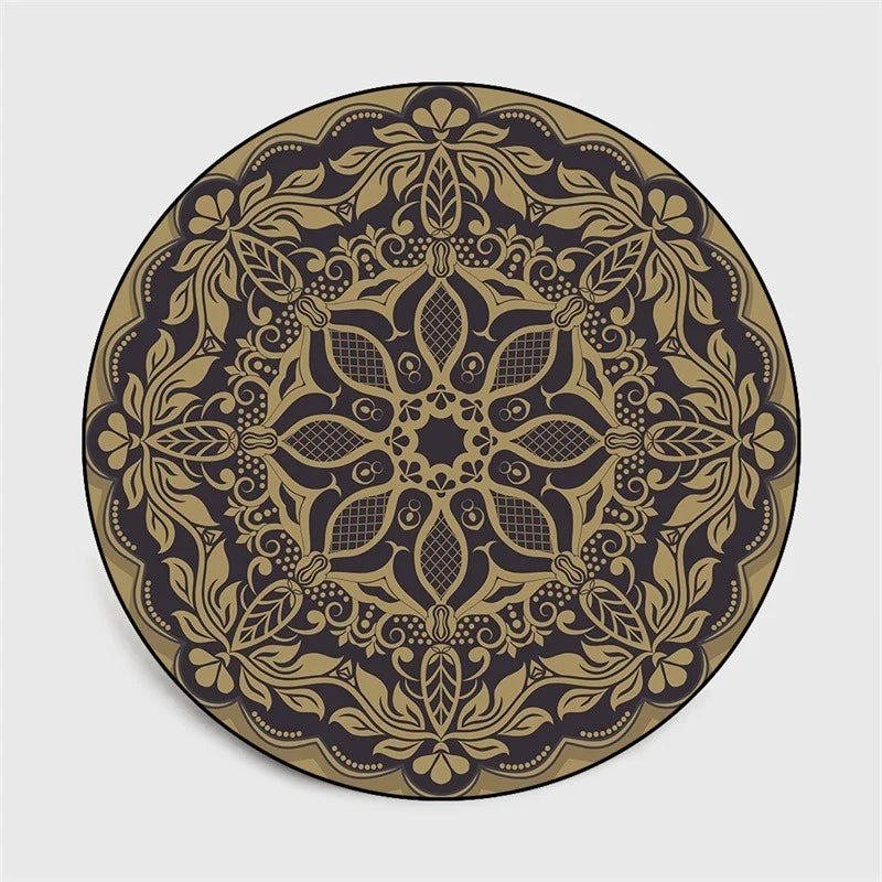 Bohemia Mandala Round Carpet Floor Mat – Vibrant Boho Style for Yoga, Meditation & Home Décor