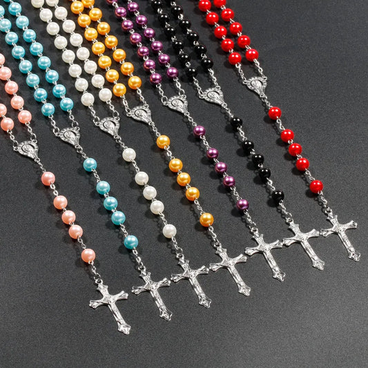 Rosary Necklace for Women – Elegant Beaded Prayer Necklace for Faith & Devotion