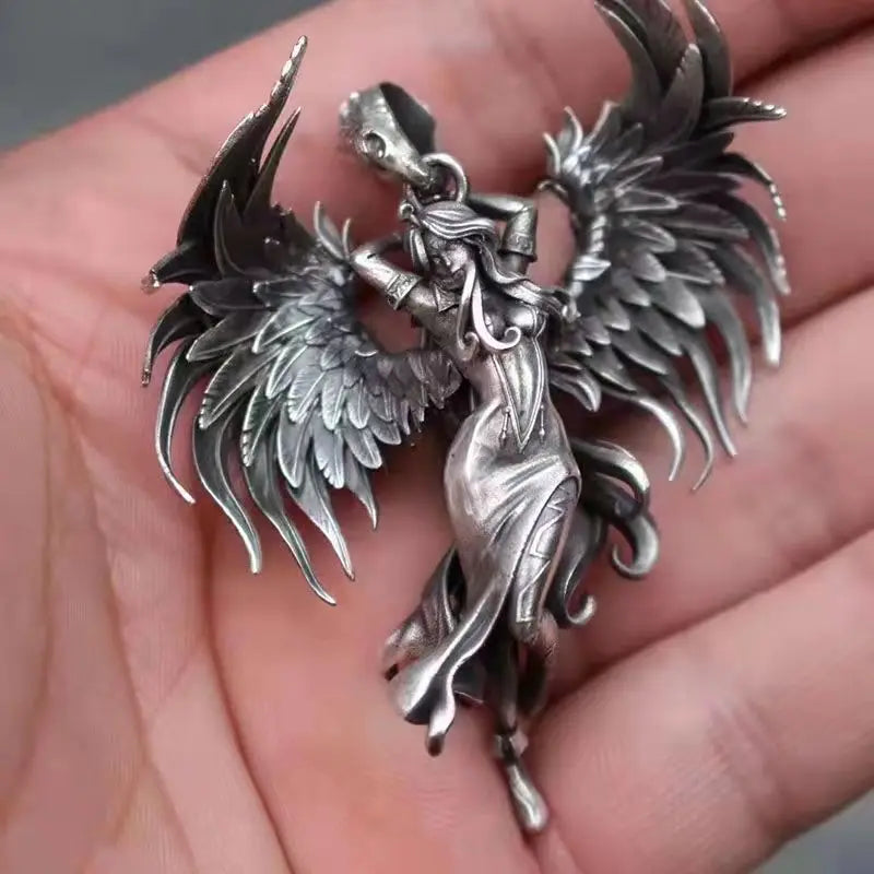 Guardian Angel Pendant Necklace – Spiritual Protection & Comfort in a Timeless Design