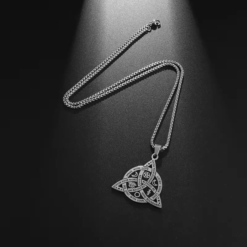 Stainless Steel Vintage Irish Celtic Trinity Knot Pendant – Symbol of Eternity & Spiritual Unity