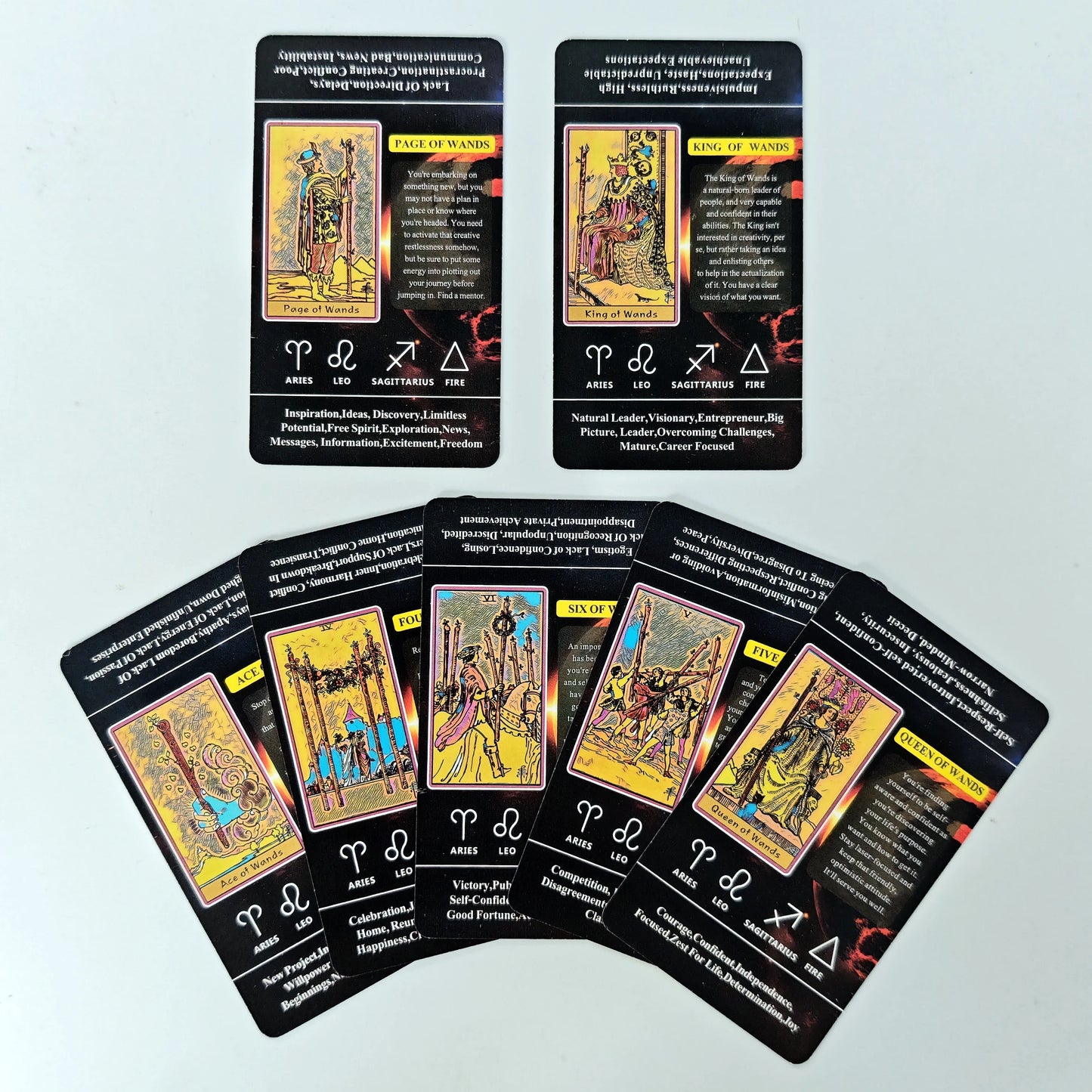 Tarot Cards For Beginners With Meaning On Them, 78pcs-Cards Pocket Size Tarot Learning Deck, Fortune Telling Game