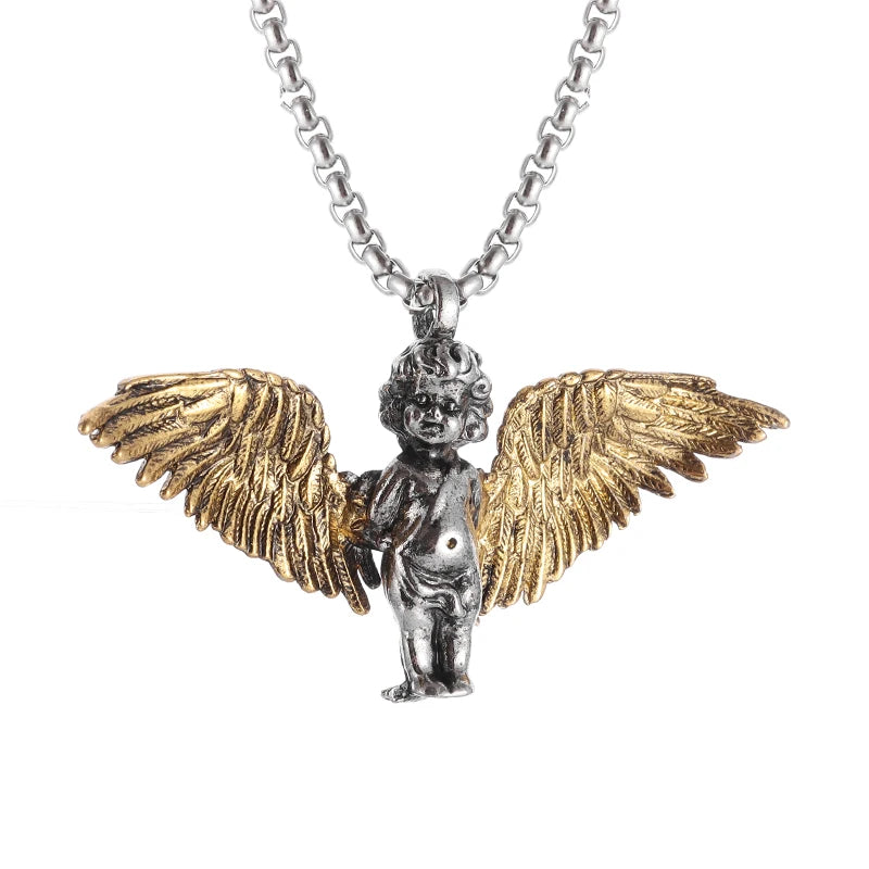Guardian Angel Pendant Necklace – Spiritual Protection & Comfort in a Timeless Design
