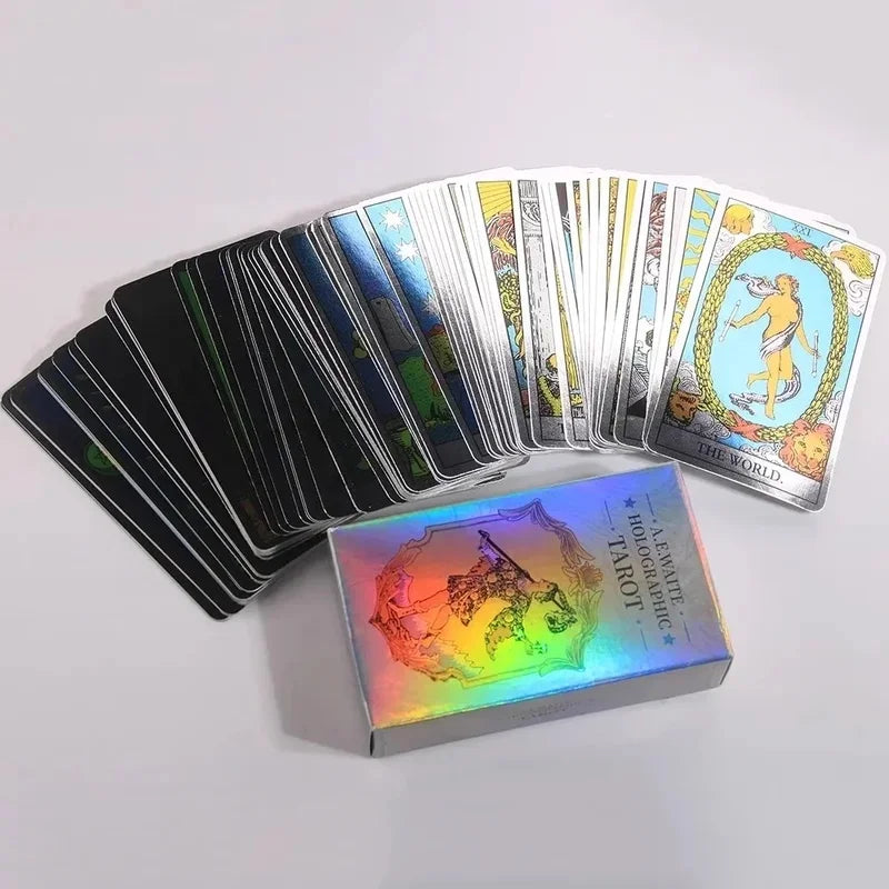Rainbow Holographic Tarot Deck With Guidebook Set