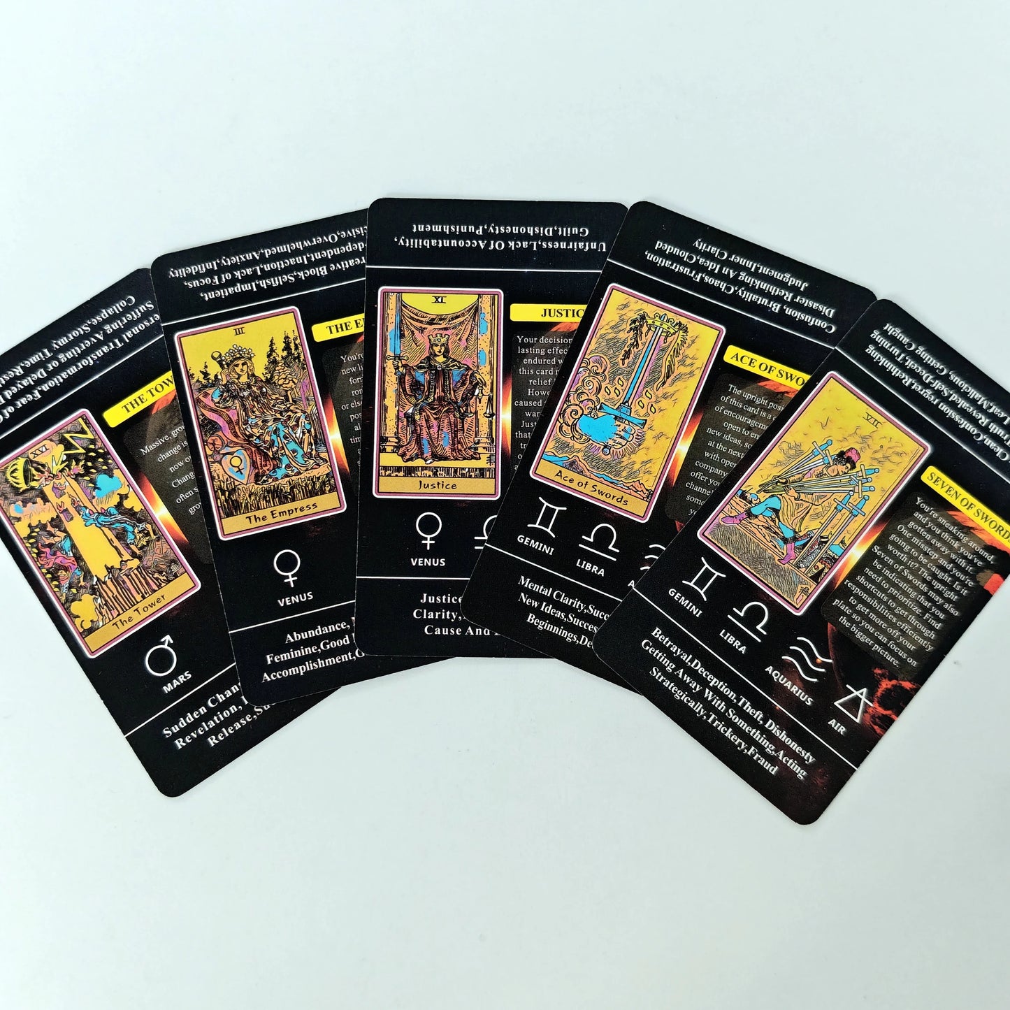 Tarot Cards For Beginners With Meaning On Them, 78pcs-Cards Pocket Size Tarot Learning Deck, Fortune Telling Game