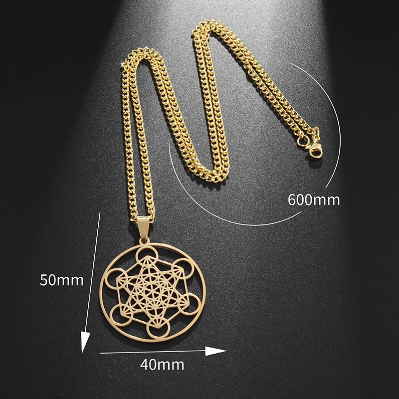 Flower of Life Chakra Necklace – Spiritual Stainless Steel Pendant for Energy & Balance