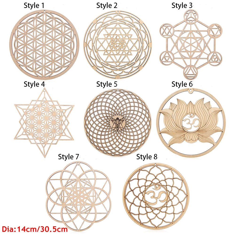 Laser Cut Wooden Flower of Life Wall Sign – Sacred Geometry Home Decor | Spiritual Wood Art
