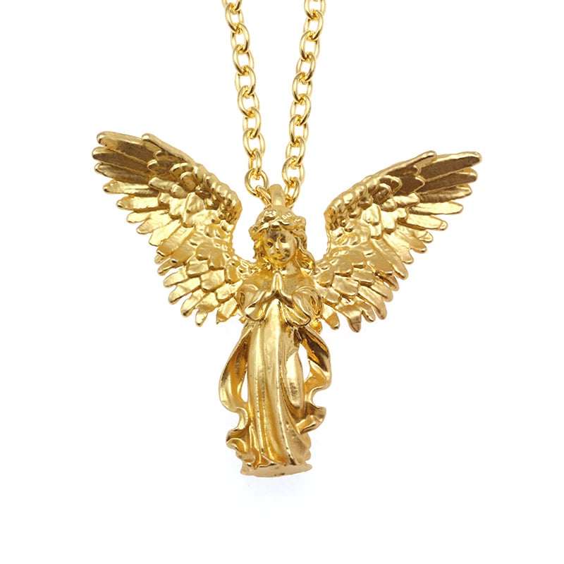 Guardian Angel Pendant Necklace – Spiritual Protection & Comfort in a Timeless Design