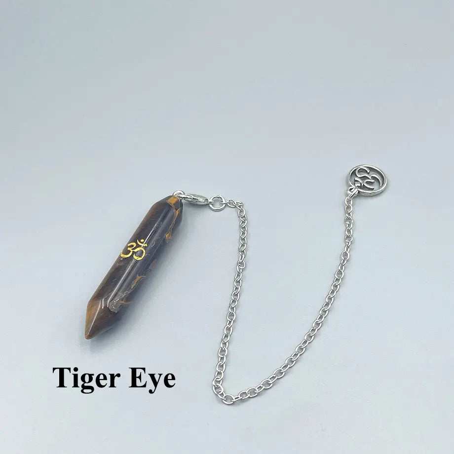Natural Gemstone Crystal Pendulum Necklace – Spiritual Pendant for Dowsing, Chakra Healing & Energy Work