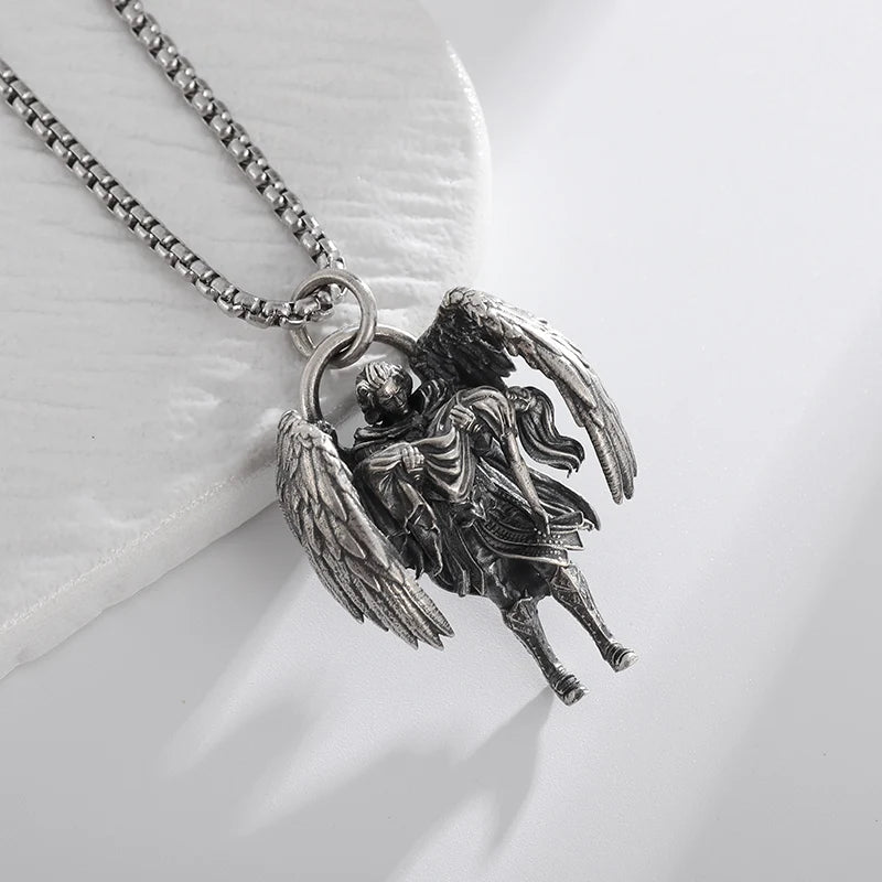 Guardian Angel Pendant Necklace – Spiritual Protection & Comfort in a Timeless Design