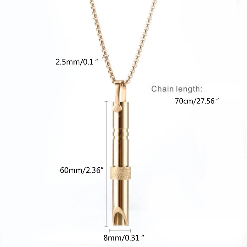 Meditation & Mindfulness Breathing Necklace – Calming Whistle for Stress Relief