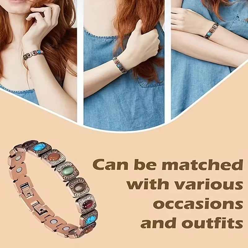 Colorful Stones Magnetic Bracelet for Women