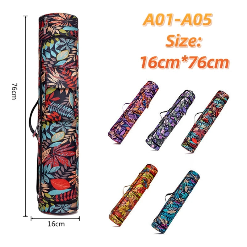 Printed Yoga Mat Bag – Stylish & Durable Yoga Carrier with Adjustable Strap & Zipper Pocket
