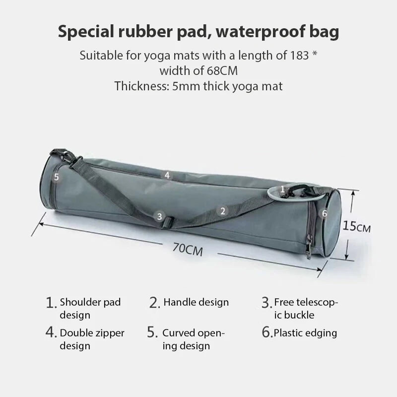 Printed Yoga Mat Bag – Stylish & Durable Yoga Carrier with Adjustable Strap & Zipper Pocket
