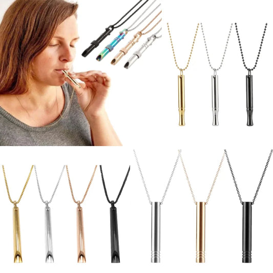 Meditation & Mindfulness Breathing Necklace – Calming Whistle for Stress Relief