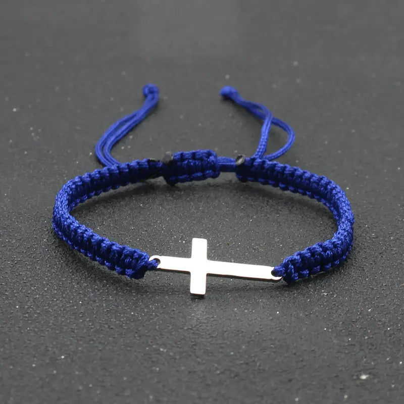 Simple Braided Rope Bracelet with Cross – Minimalist Faith-Inspired Accessory