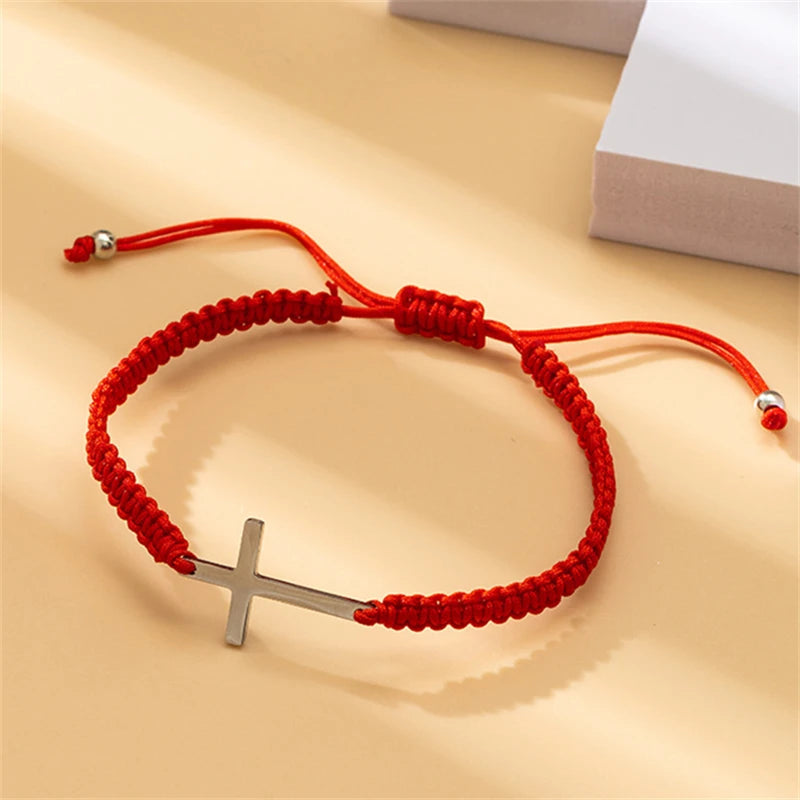 Simple Braided Rope Bracelet with Cross – Minimalist Faith-Inspired Accessory