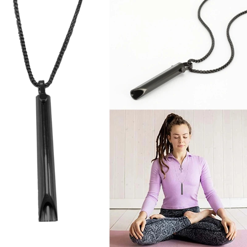 Meditation & Mindfulness Breathing Necklace – Calming Whistle for Stress Relief